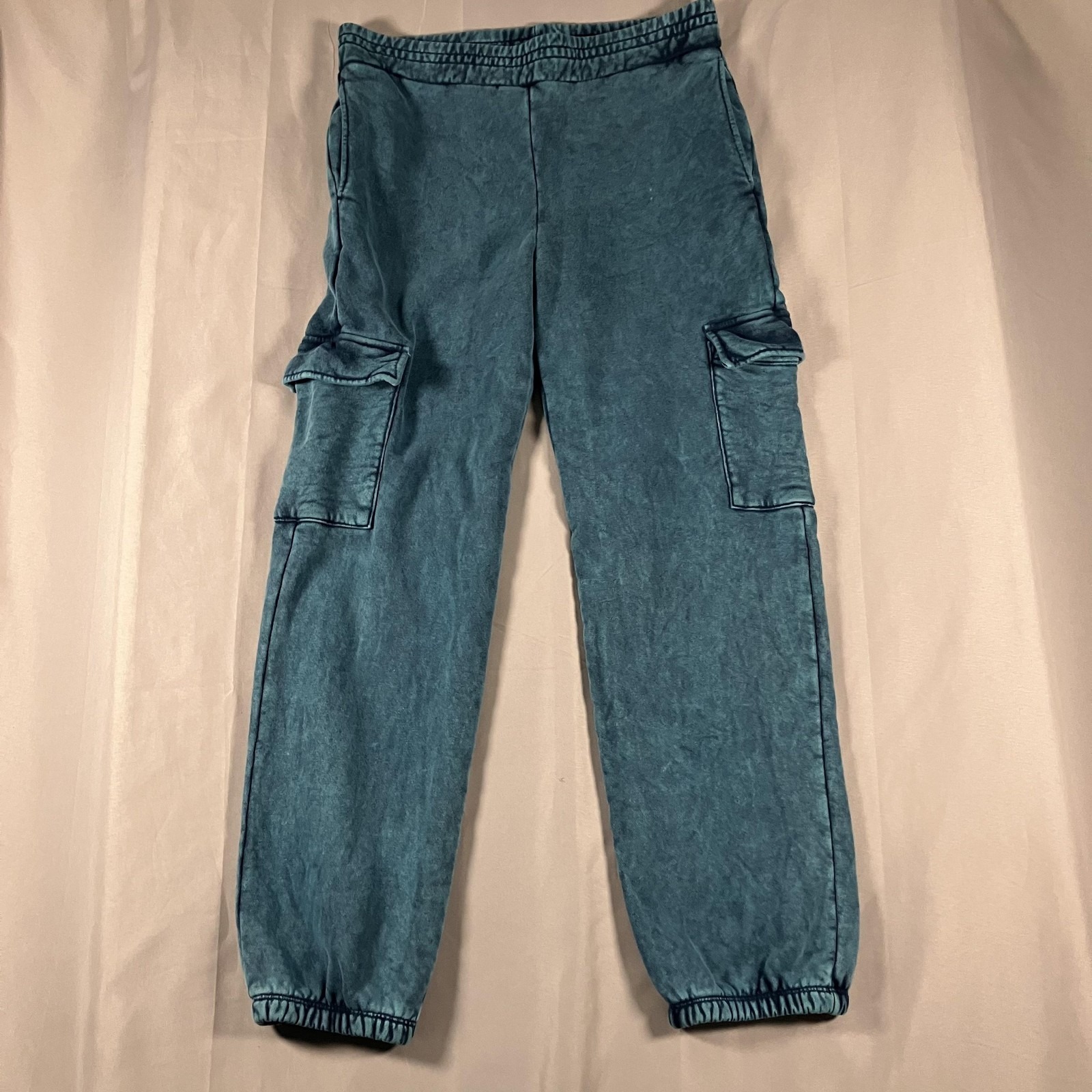 Sundry Pants Womens 0 Blue Cargo Jogger Sweatpants Elastic Waist Made Usa